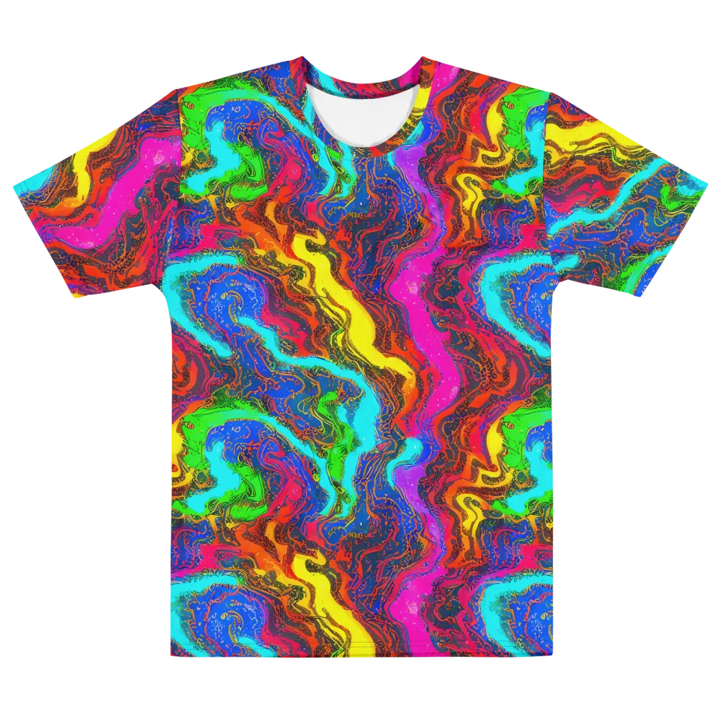 Prismatic Fossils on Men's Cotton Crew Neck T-Shirt — Front