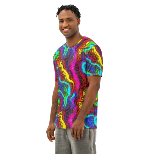 Prismatic Fossils on a Men's Cotton Crew Neck T-Shirt