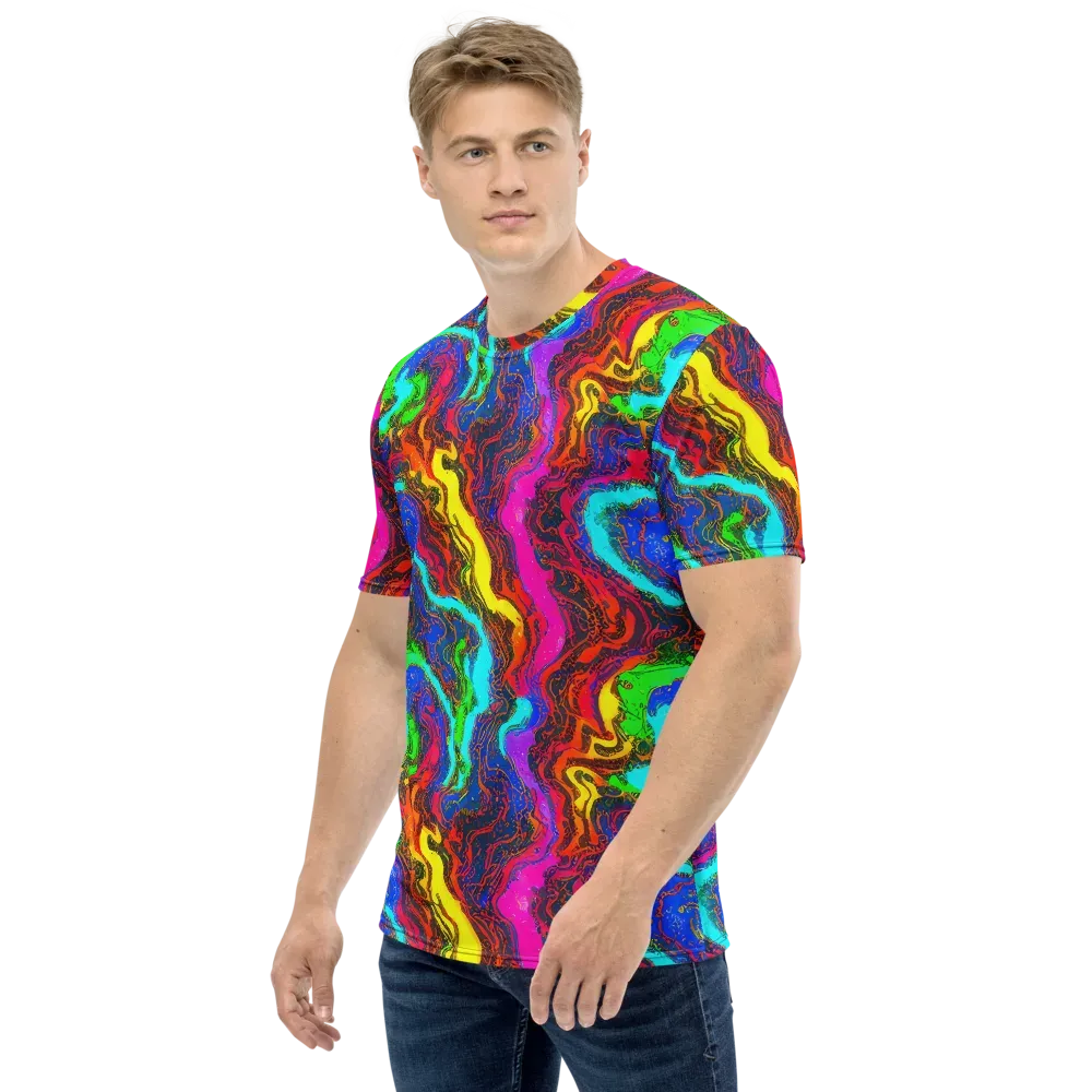 Prismatic Fossils on Men's Crew Neck T-Shirt — Left