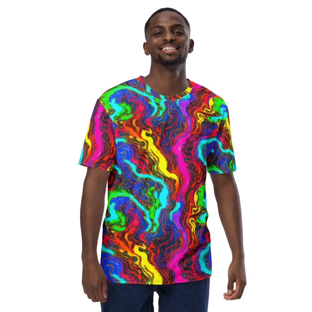Prismatic Fossils on Men's Crew Neck T-Shirt — Front