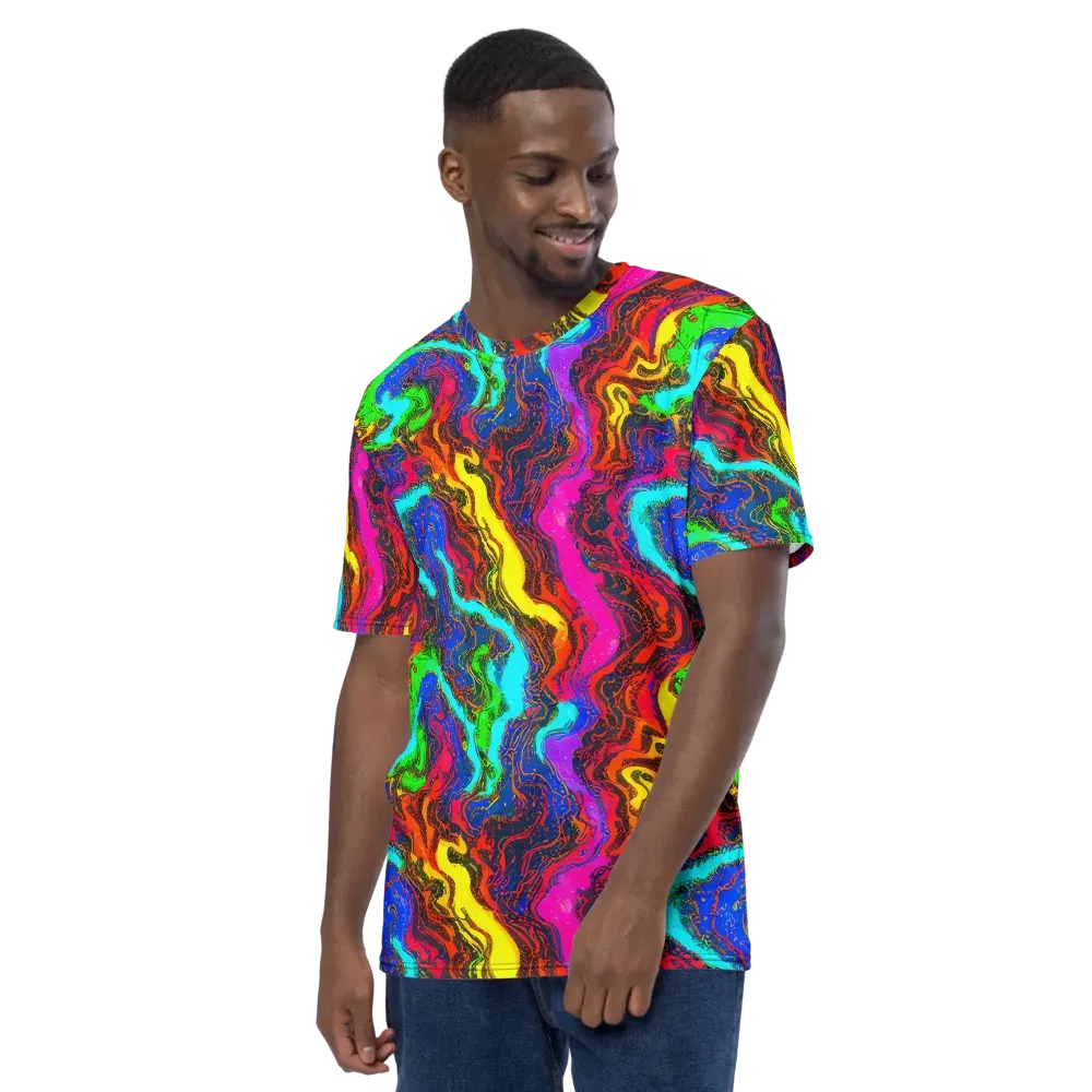 Prismatic Fossils on Men's Crew Neck T-Shirt — Left