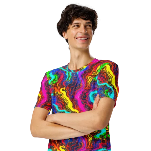 Prismatic Fossils on a Men's Crew Neck T-Shirt