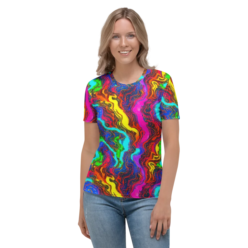Prismatic Fossils on Women's Crew Neck T-Shirt — Front