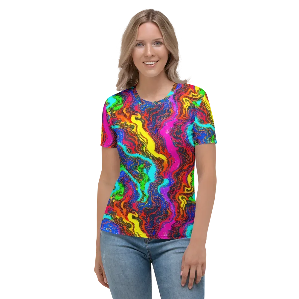 Prismatic Fossils on Women's Crew Neck T-Shirt — Front