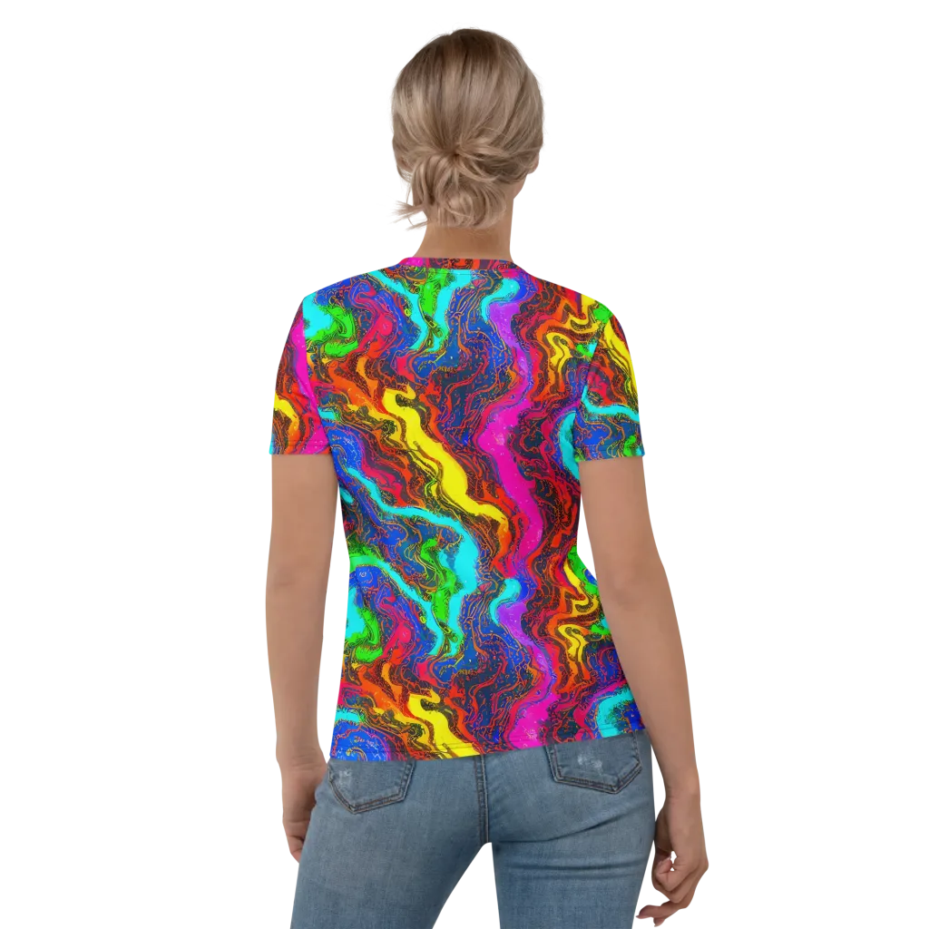 Prismatic Fossils on Women's Crew Neck T-Shirt — Back