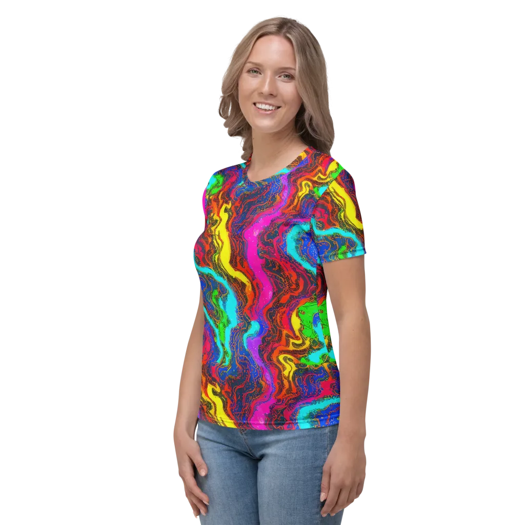 Prismatic Fossils on Women's Crew Neck T-Shirt — Left