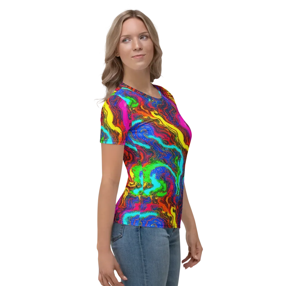 Prismatic Fossils on Women's Crew Neck T-Shirt — Right