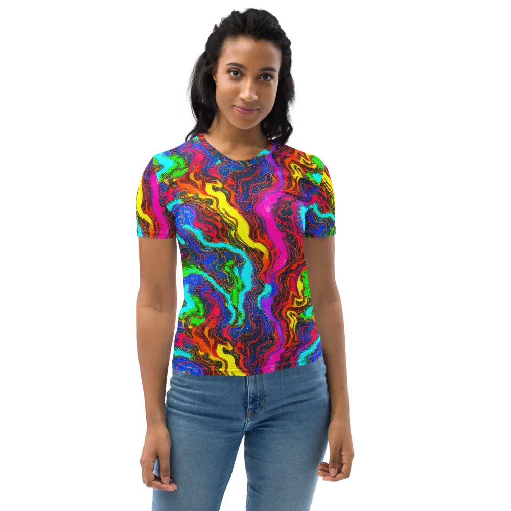 Prismatic Fossils on Women's Crew Neck T-Shirt — Front