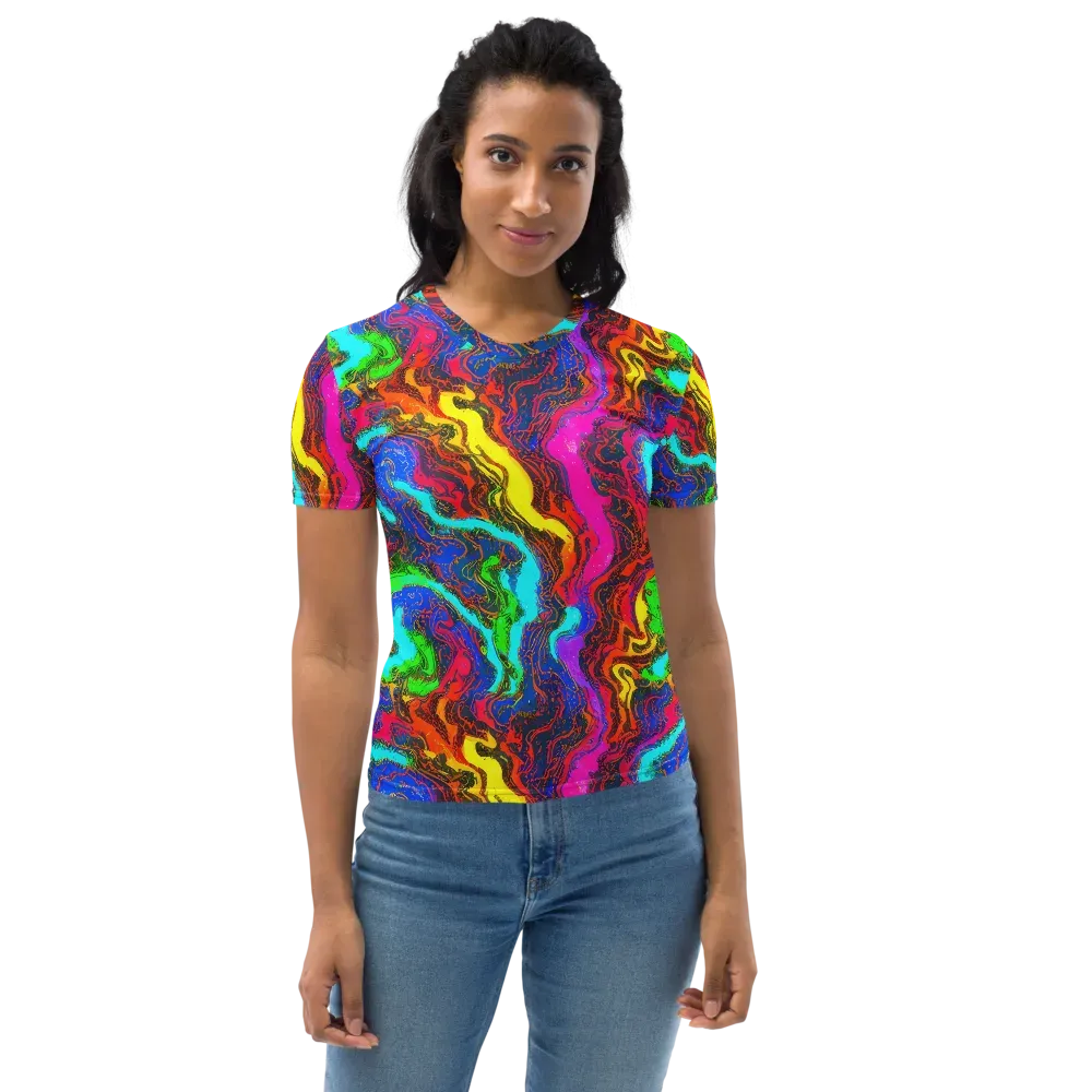 Prismatic Fossils on Women's Crew Neck T-Shirt — Front