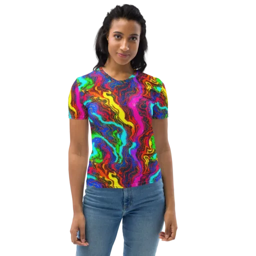 Prismatic Fossils on a Women's Crew Neck T-Shirt