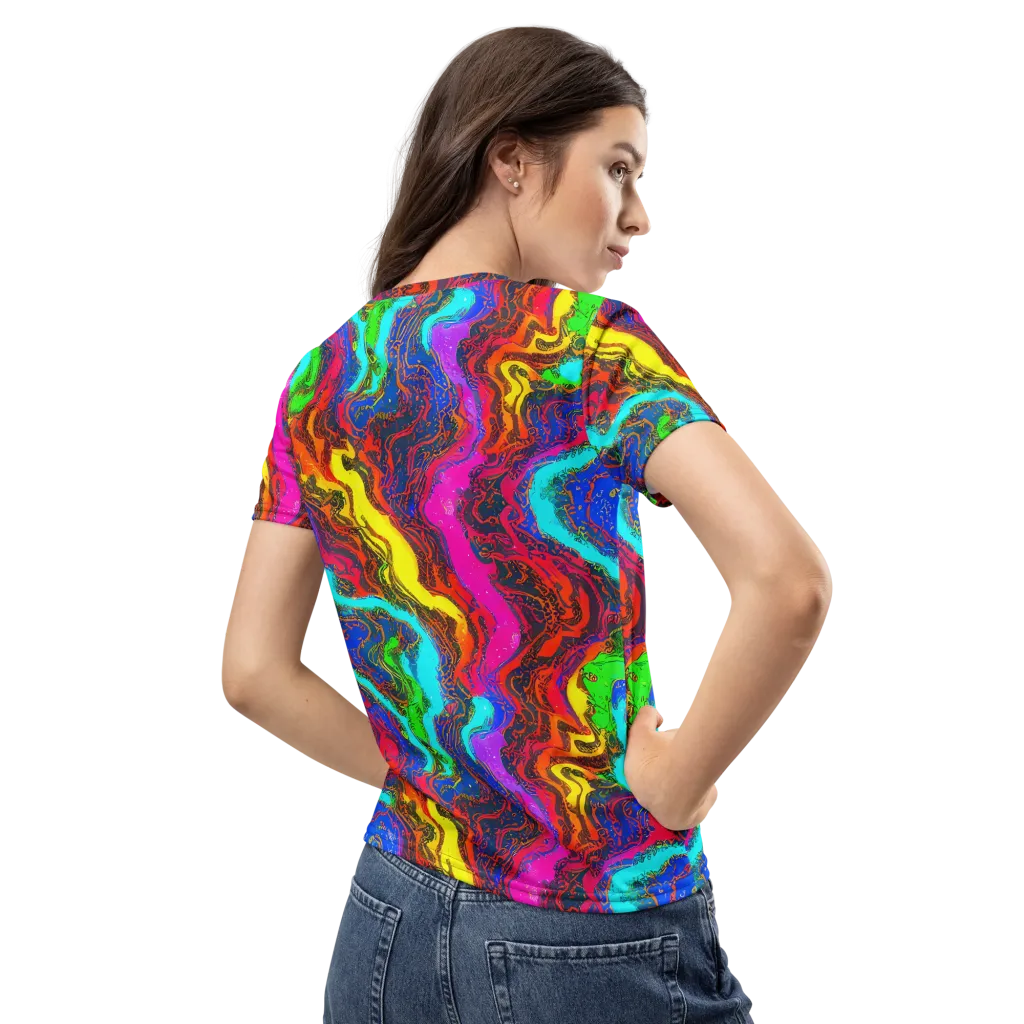 Prismatic Fossils on Women's Crew Neck T-Shirt — Back