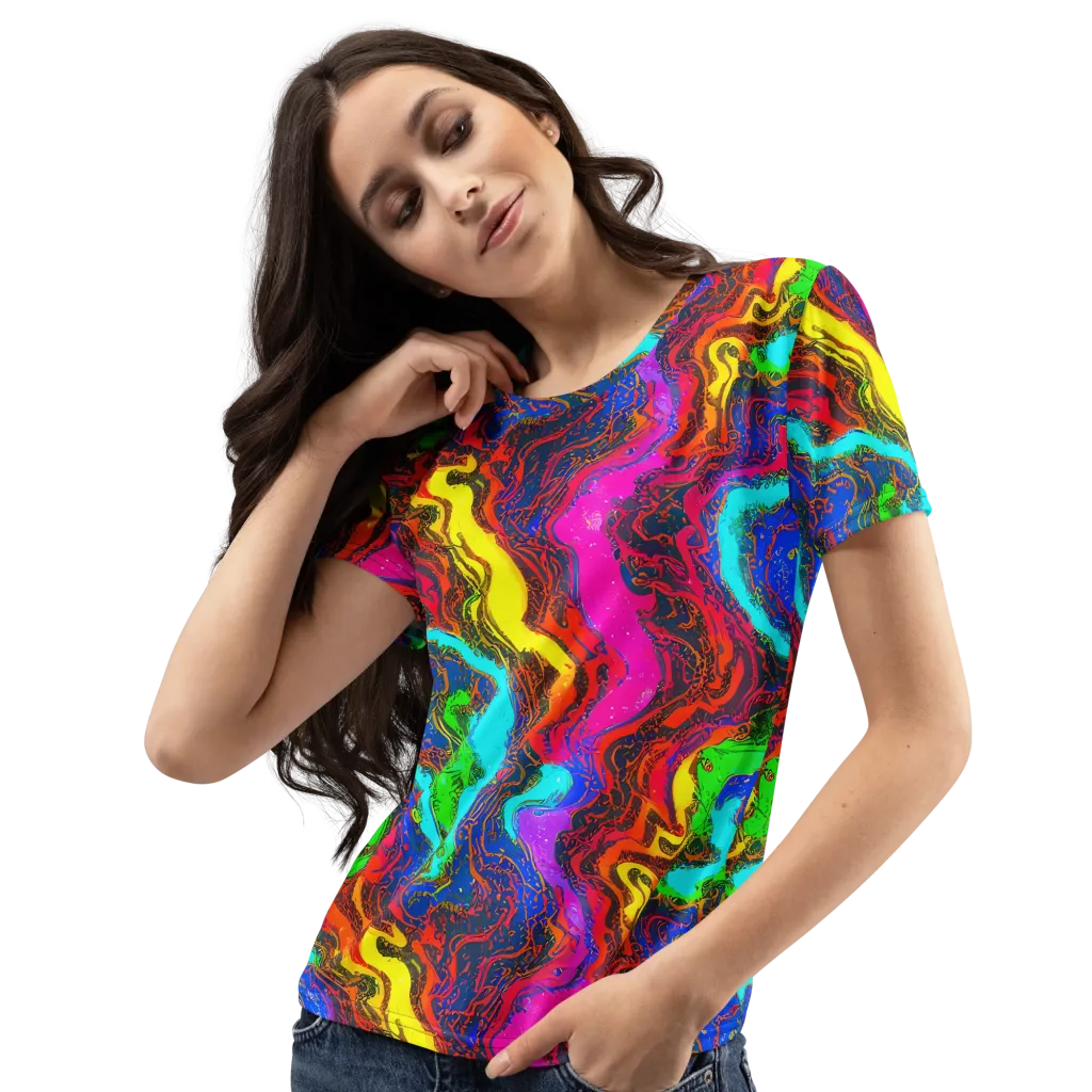Prismatic Fossils on Women's Crew Neck T-Shirt — Left Front