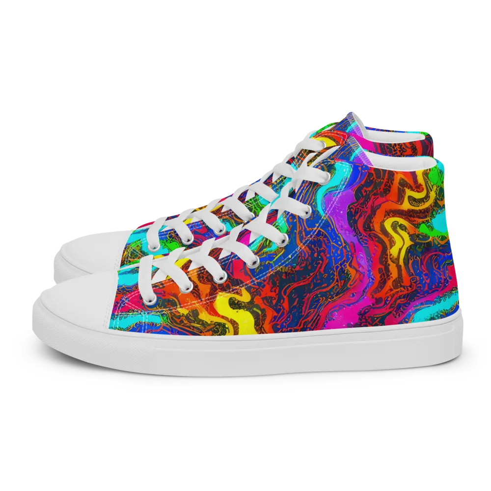 Prismatic Fossils on Women's High Top Canvas Shoes — Left