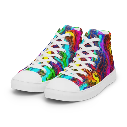 Prismatic Fossils on a Women's High Top Canvas Shoes