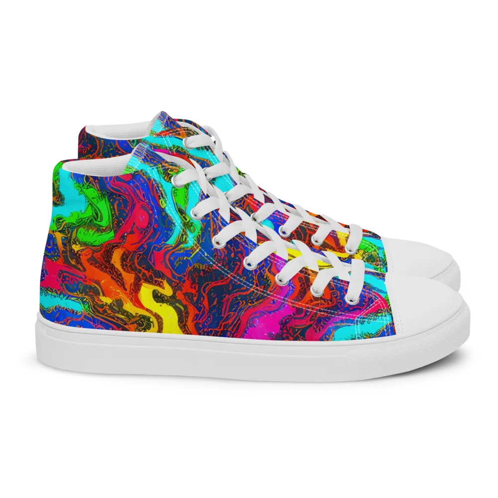 Prismatic Fossils on Women's High Top Canvas Shoes — Right