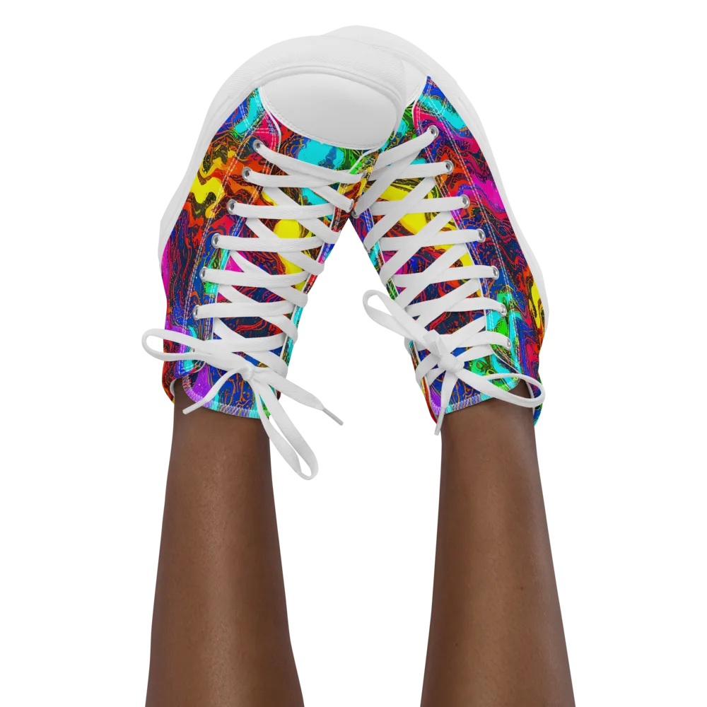 Prismatic Fossils on Women's High Top Canvas Shoes — Front