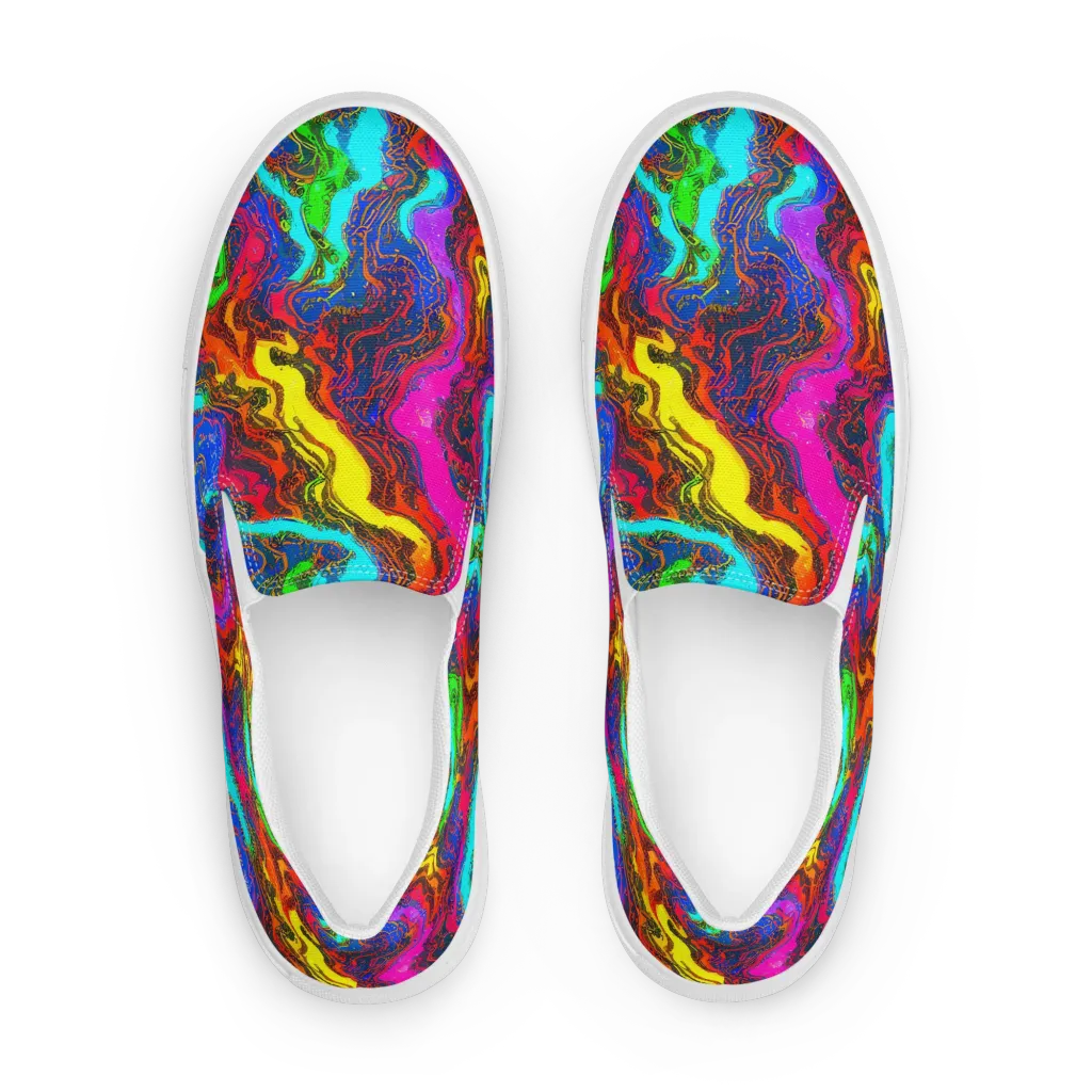 Prismatic Fossils on Men's Slip-On Canvas Shoes — Front