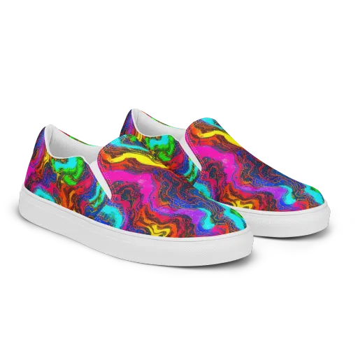 Prismatic Fossils on a Men's Slip-On Canvas Shoes