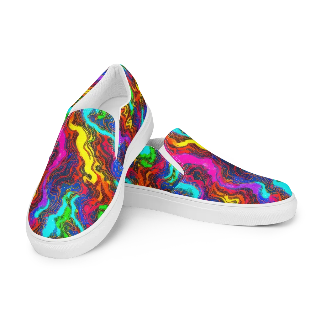 Prismatic Fossils on Men's Slip-On Canvas Shoes — Left Front