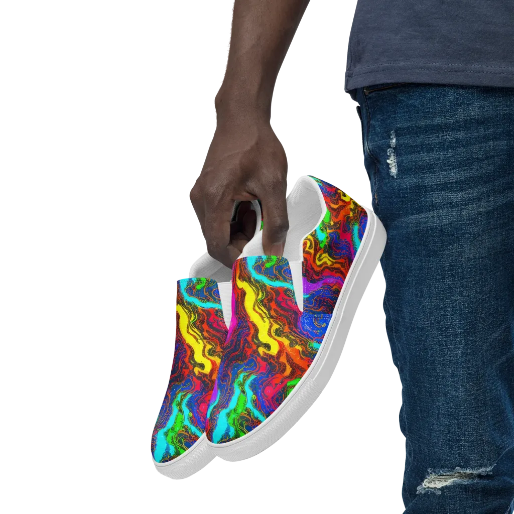 Prismatic Fossils on Men's Slip-On Canvas Shoes — Left Front