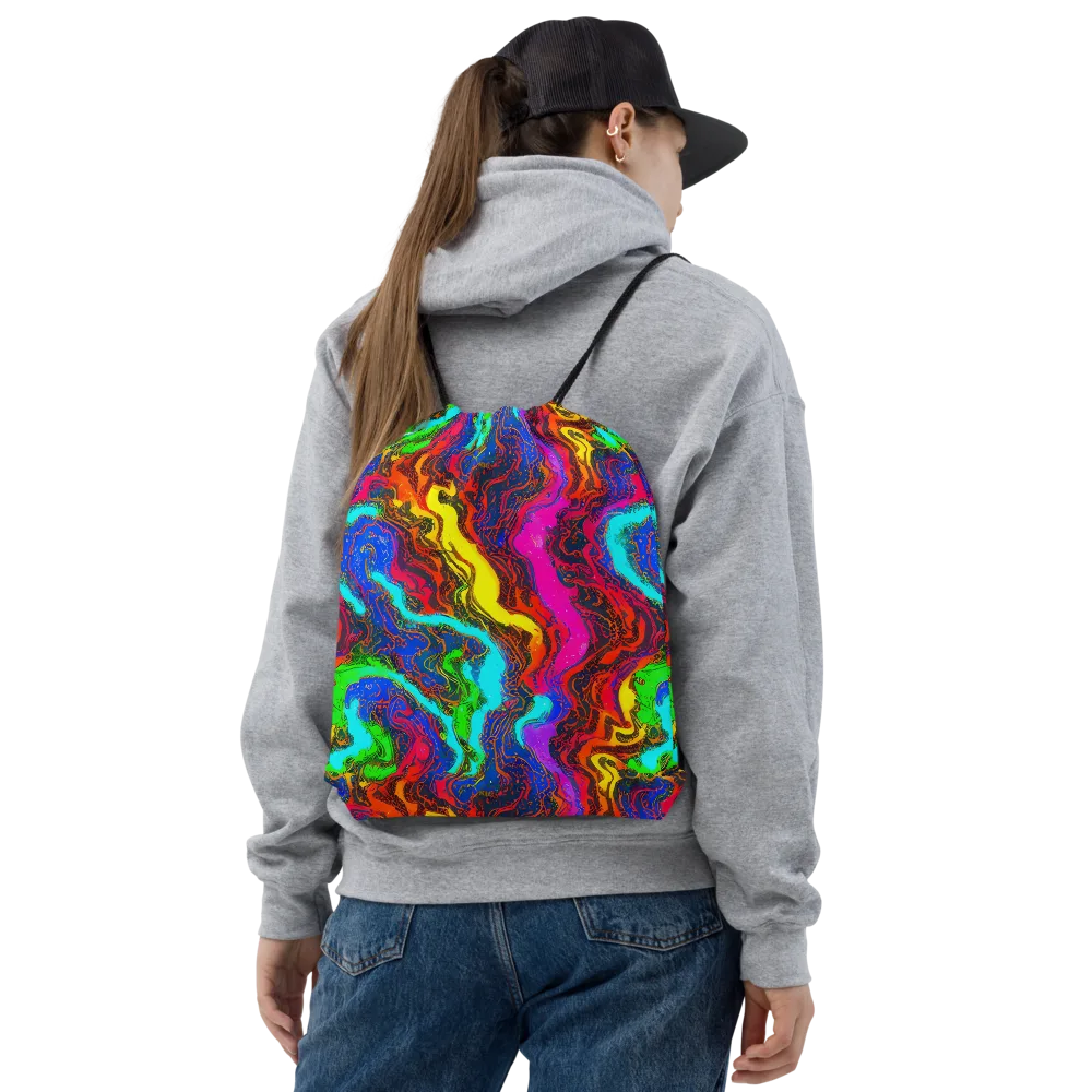 Prismatic Fossils on Drawstring Bag — Front