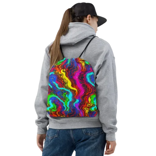 Prismatic Fossils on a Drawstring Bag