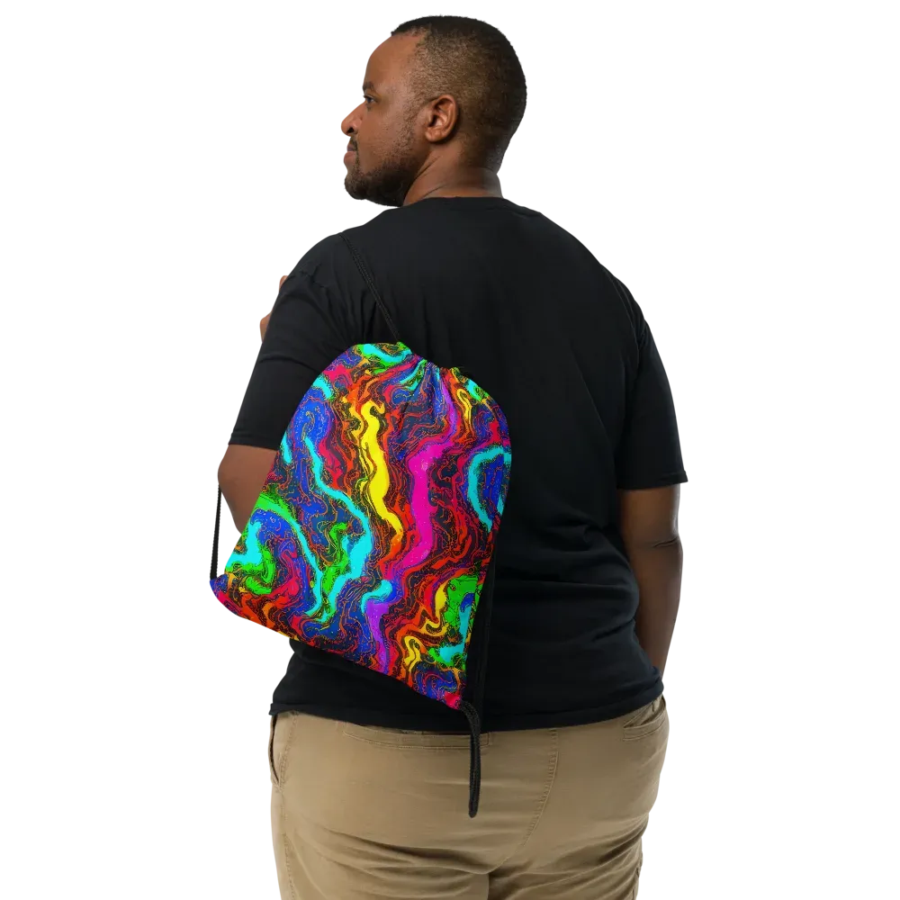 Prismatic Fossils on Drawstring Bag — Front