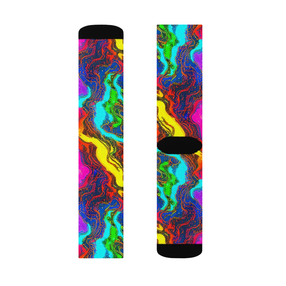 Prismatic Fossils on Socks — Right Sock