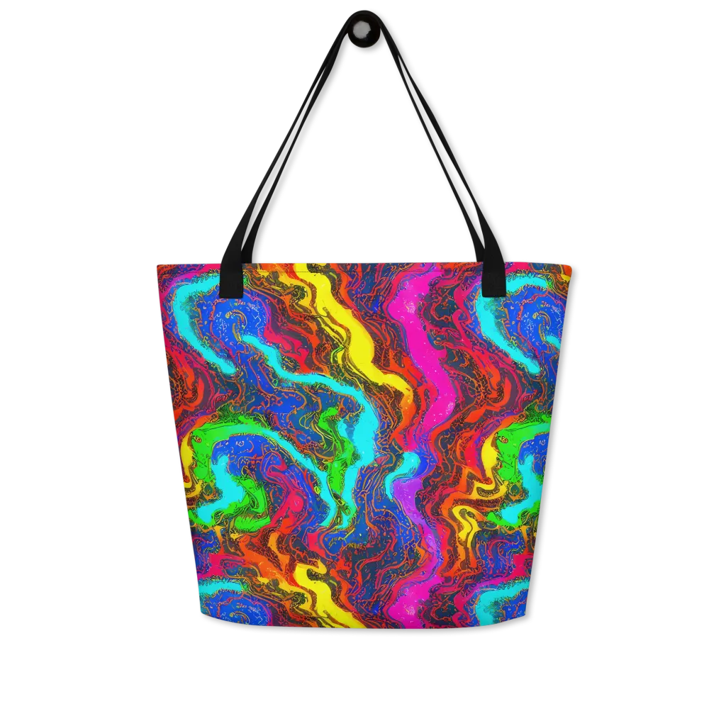 Prismatic Fossils on Large Tote Bag W/ Pocket — Front