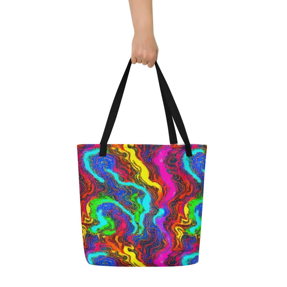 Prismatic Fossils on Large Tote Bag W/ Pocket — Front