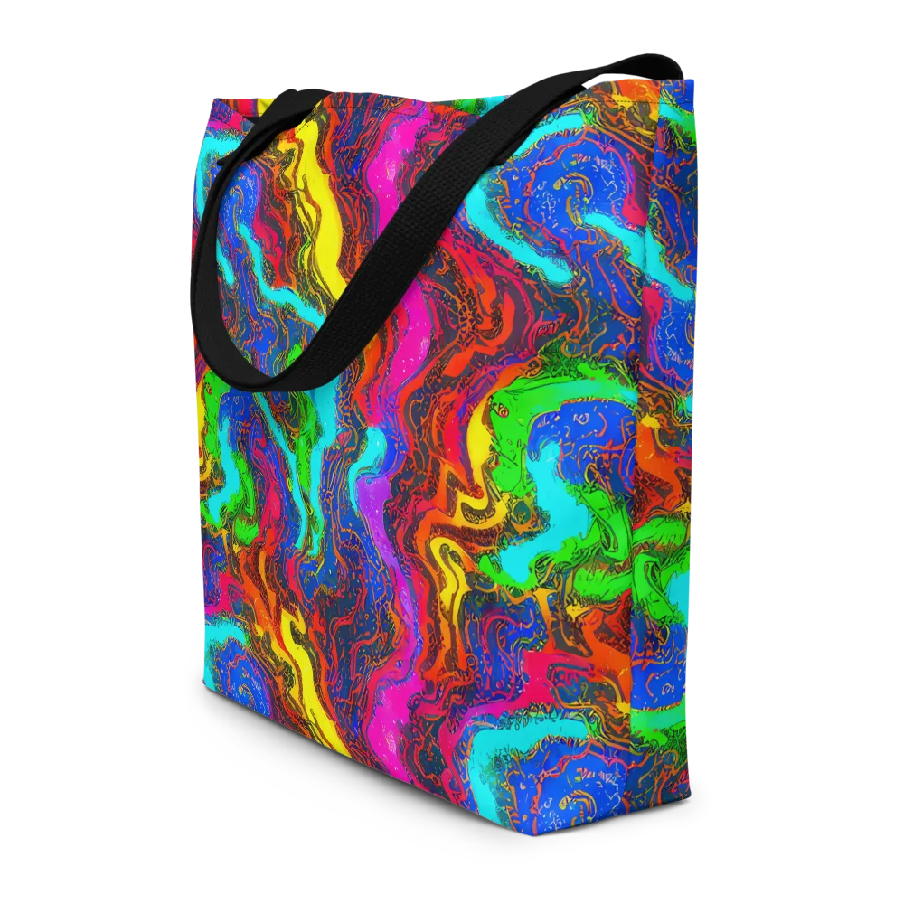 Prismatic Fossils on Large Tote Bag W/ Pocket — Front