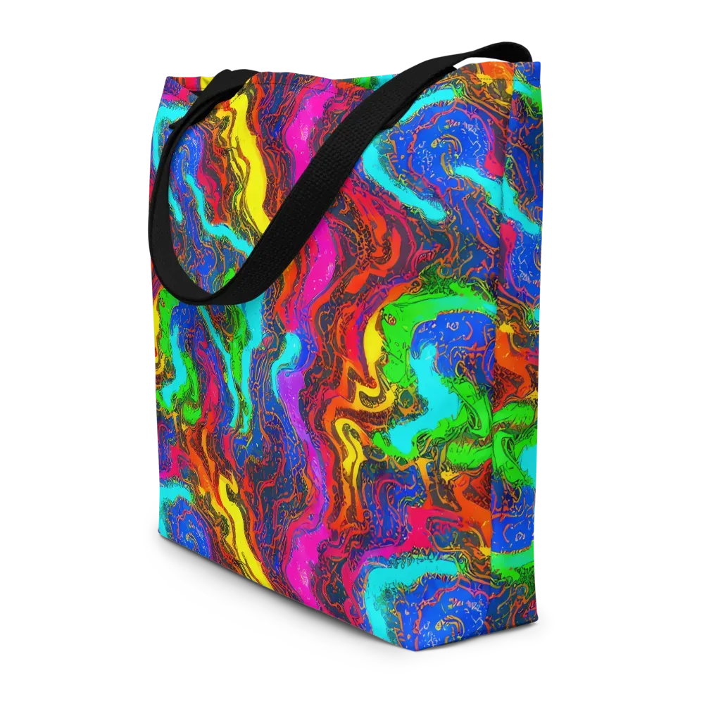 Prismatic Fossils on Large Tote Bag W/ Pocket — Front