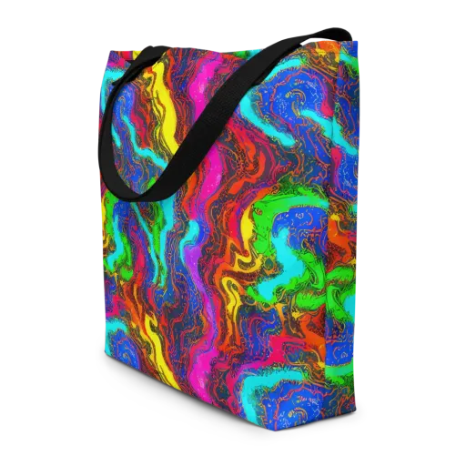 Prismatic Fossils on a Large Tote Bag W/ Pocket