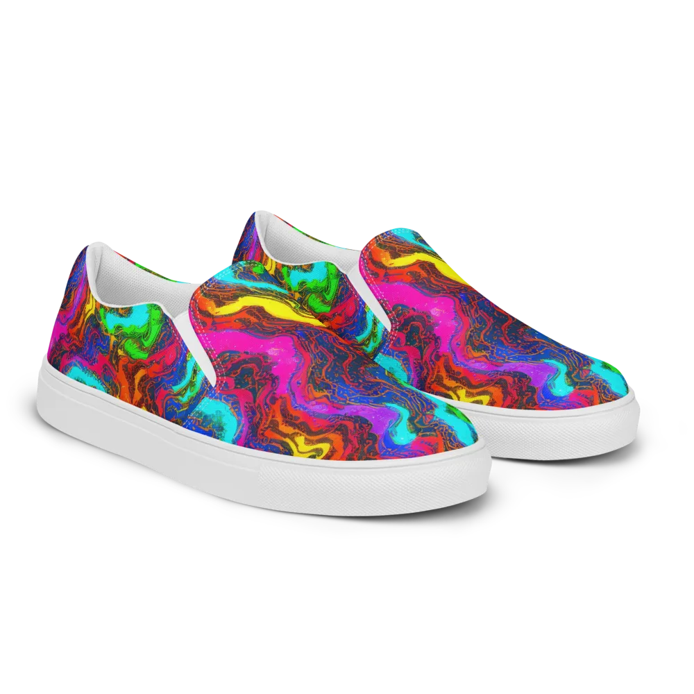 Prismatic Fossils on Women's Slip-On Canvas Shoes — Right Front