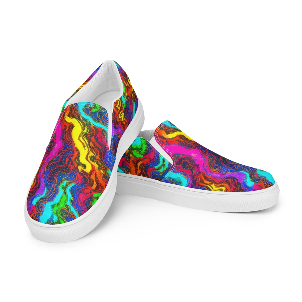 Prismatic Fossils on Women's Slip-On Canvas Shoes — Left Front