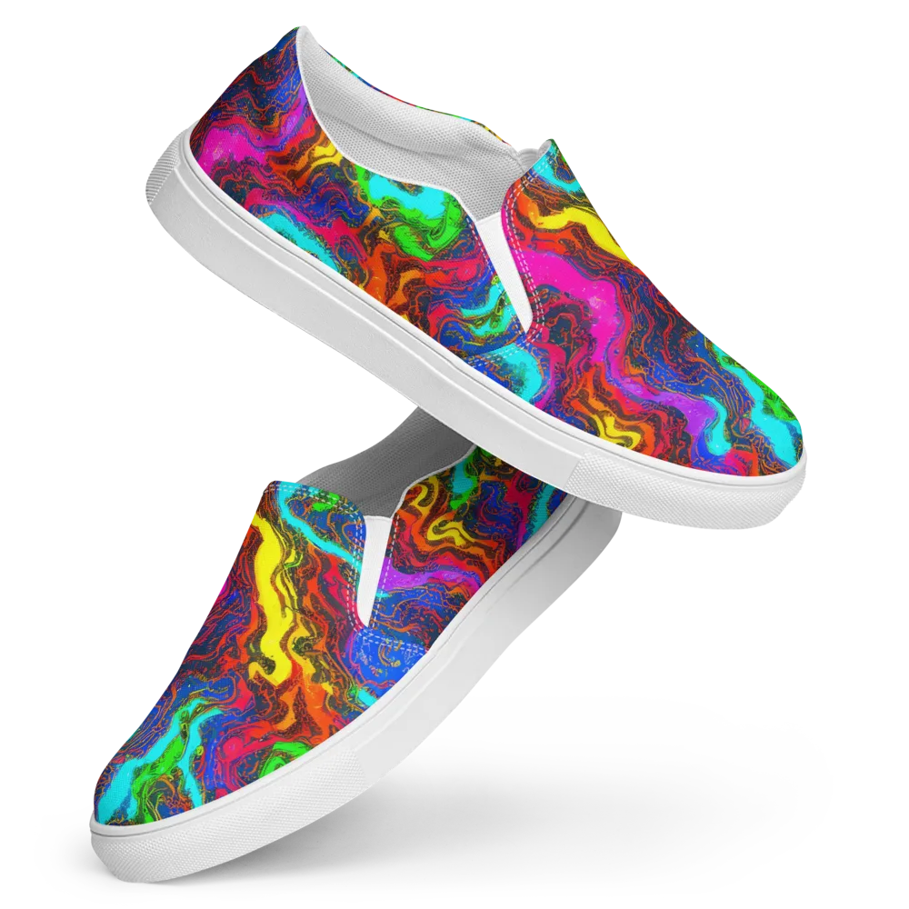 Prismatic Fossils on Women's Slip-On Canvas Shoes — Front