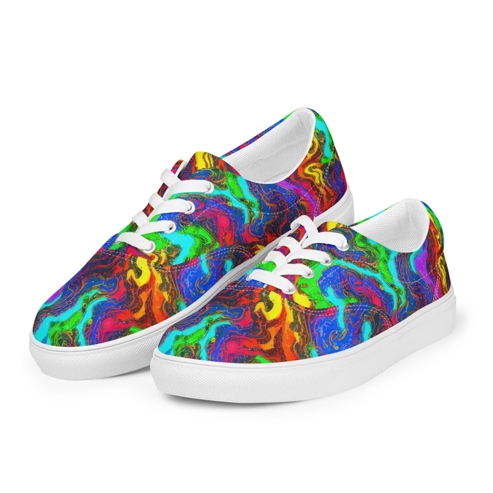 Prismatic Fossils on Men's Lace-Up Canvas Shoes — Left Front