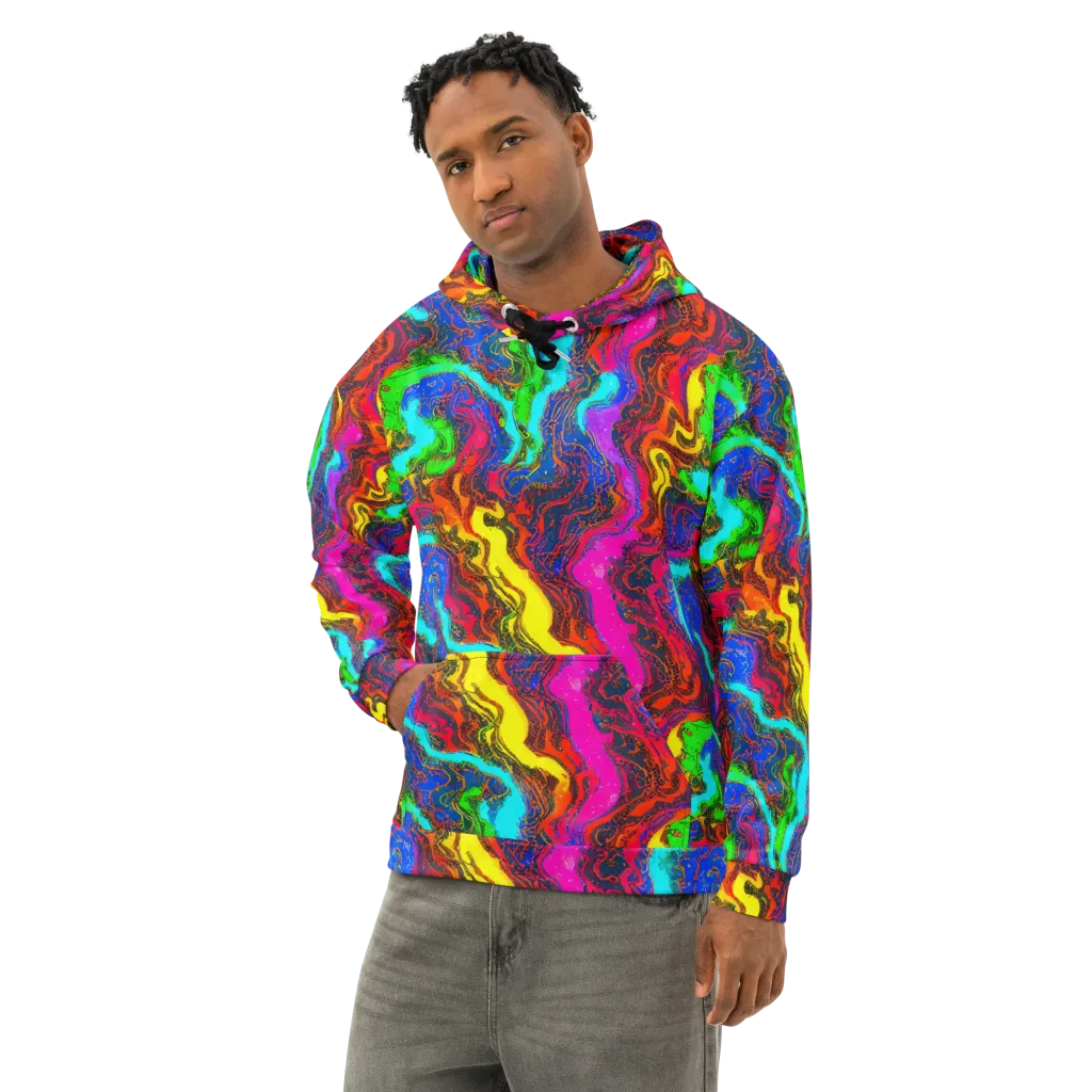 Prismatic Fossils on Cotton Hoodie — Left Front