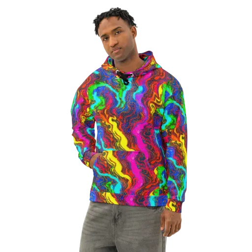 Prismatic Fossils on a Cotton Hoodie