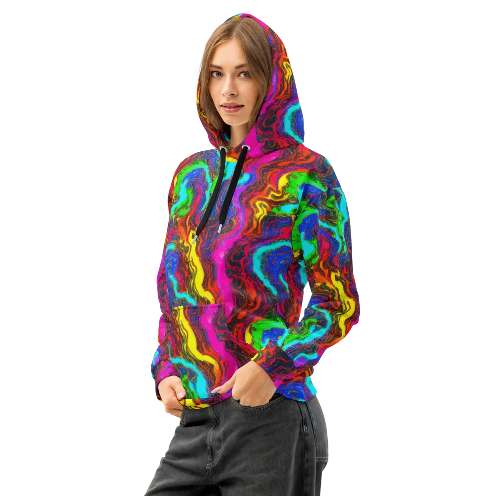 Prismatic Fossils on Cotton Hoodie — Left Front