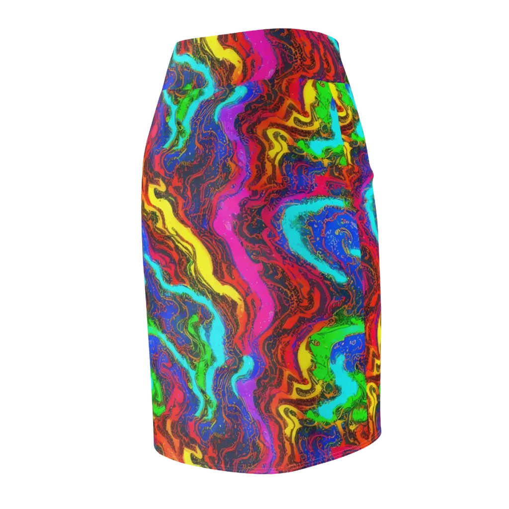 Prismatic Fossils on Pencil Skirt — Back Side