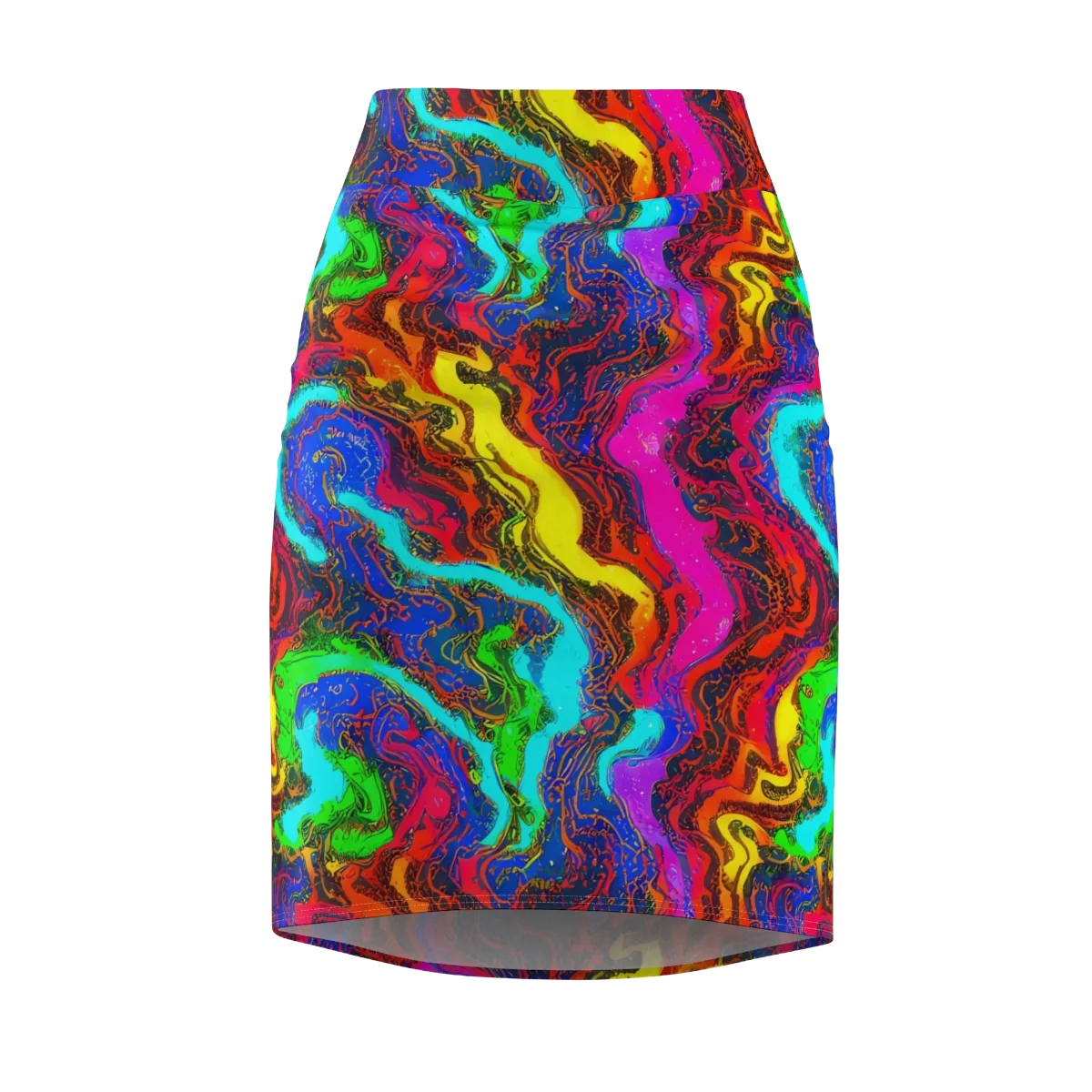 Prismatic Fossils on Pencil Skirt — Front