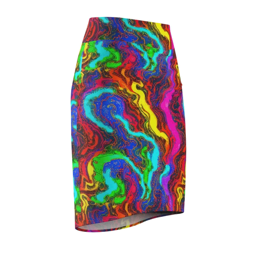 Prismatic Fossils on Pencil Skirt — Front Side