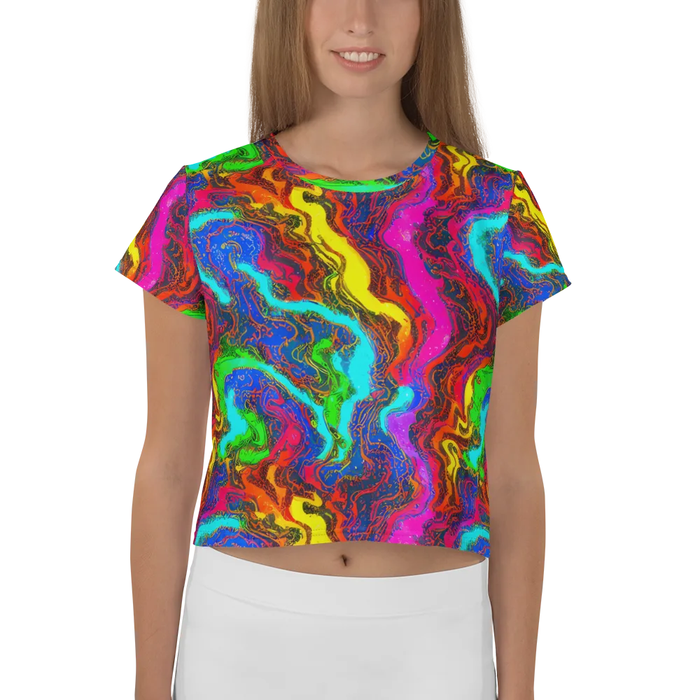 Prismatic Fossils on Crop Tee — Front