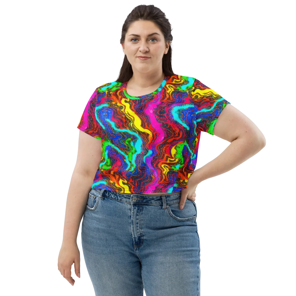 Prismatic Fossils on Crop Tee — Front