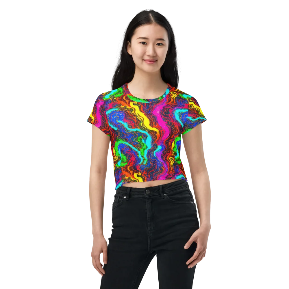 Prismatic Fossils on Crop Tee — Front