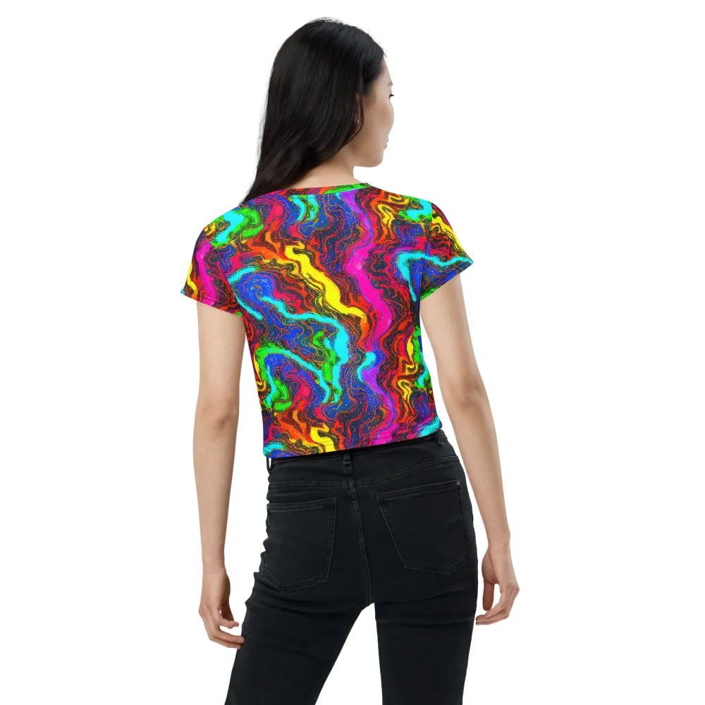 Prismatic Fossils on Crop Tee — Back