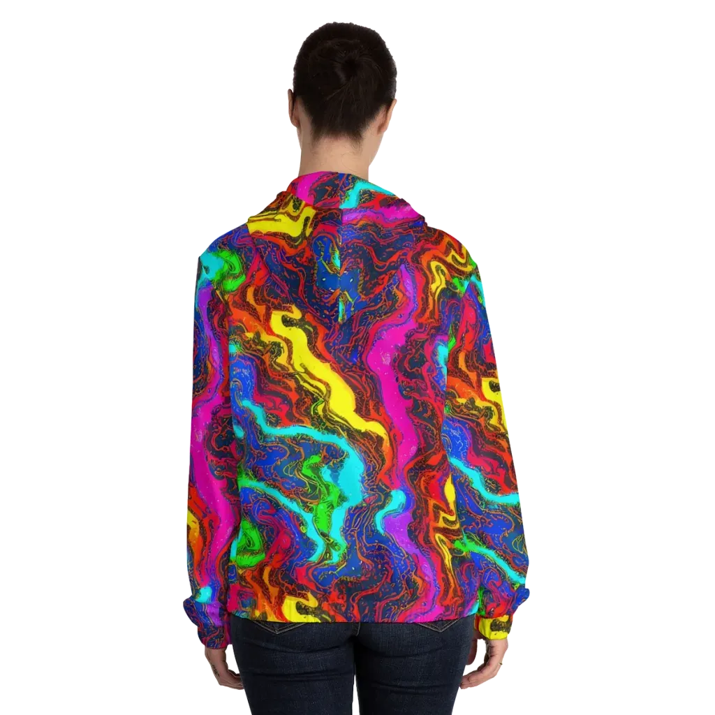 Prismatic Fossils on Women's Full-Zip Hoodie — Back On Person