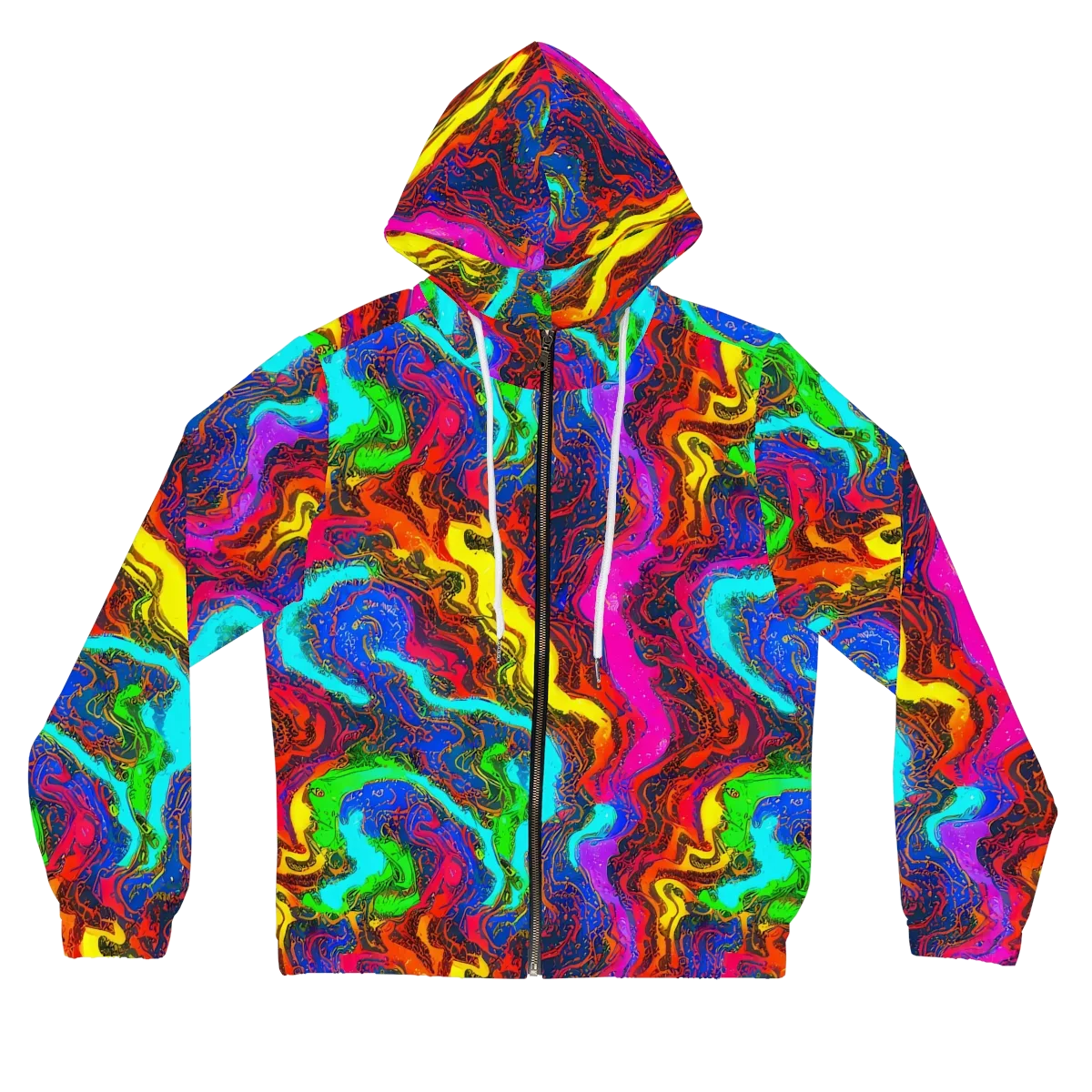 Prismatic Fossils on Women's Full-Zip Hoodie — Front