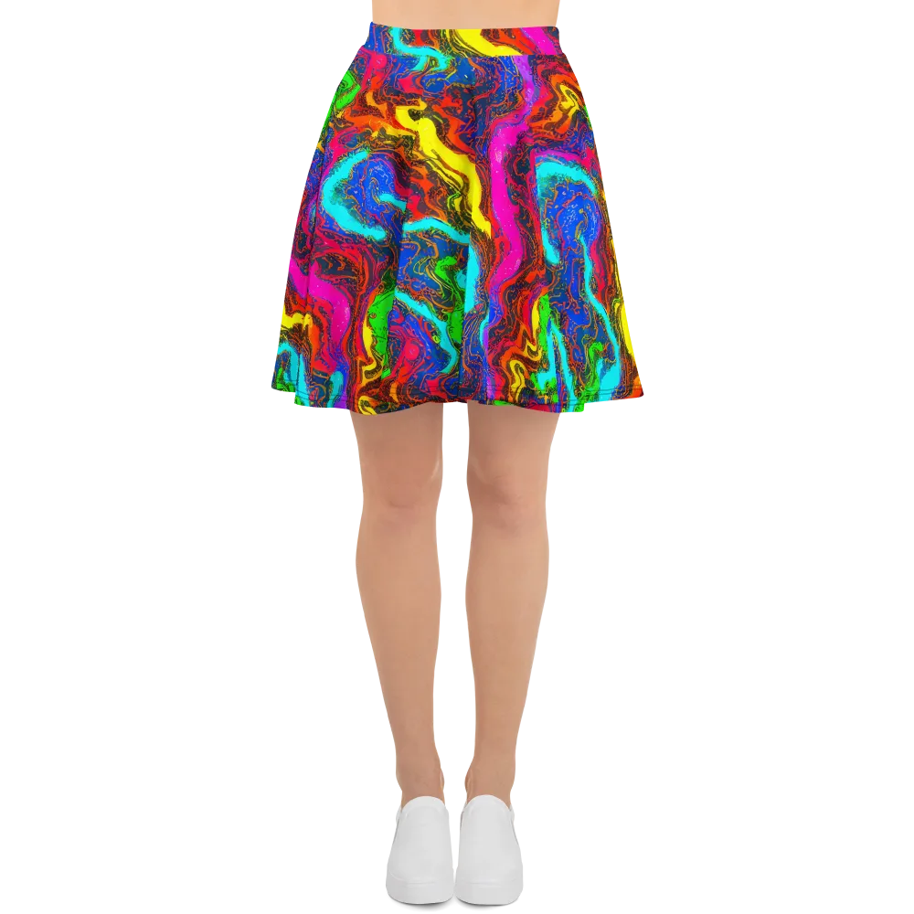 Prismatic Fossils on Skater Skirt — Front